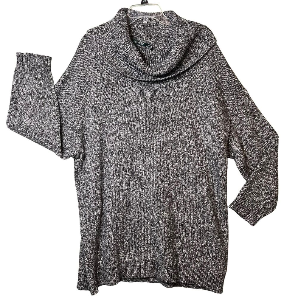 Lauren Ralph Lauren Sweater Womens 2XL Gray Marled Knit Cowl Neck Pullover Cozy